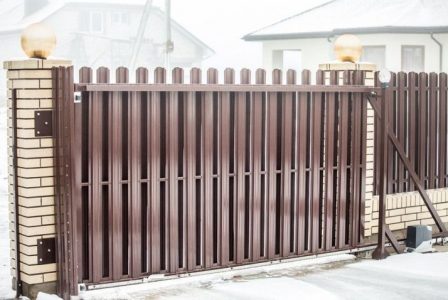 №3 - Автоматические откатные ворота из евроштакетника 3,5х2 м