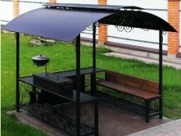 Мангальная зона с навесом